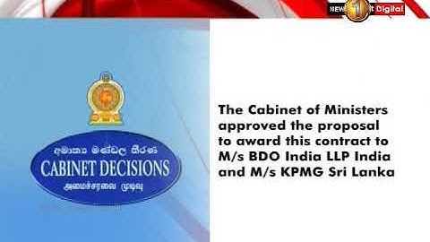 CBSL forensic audit : Cabinet approves contract to KPMG, Sri Lanka and BDO, India