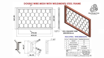 SolidWorks Tutorial: Double Wire Mesh with Weldments Steel Frame  | Exercise 12