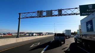 timelapse from Dixie Rd near Derry by Pearson airport to Kitchener via the 401