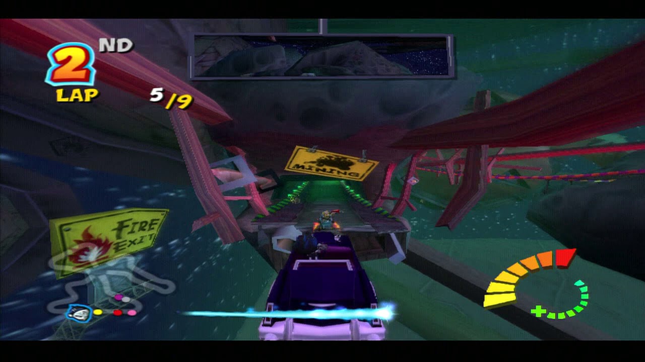 Crash Tag Team Racing Uranus Mine Nina PS2 Gameplay 