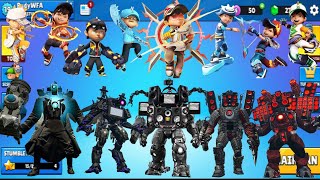 KOMPILASI BOBOIBOY VS TITAN TV MAN CAMERAMAN SPEAKERMAN DI GAME STUMBLE GUYS