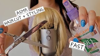 HAIRCUT + STYLING THE MIC 💇🏼‍♀️ ASMR FAST & AGGRESSIVE 🩷