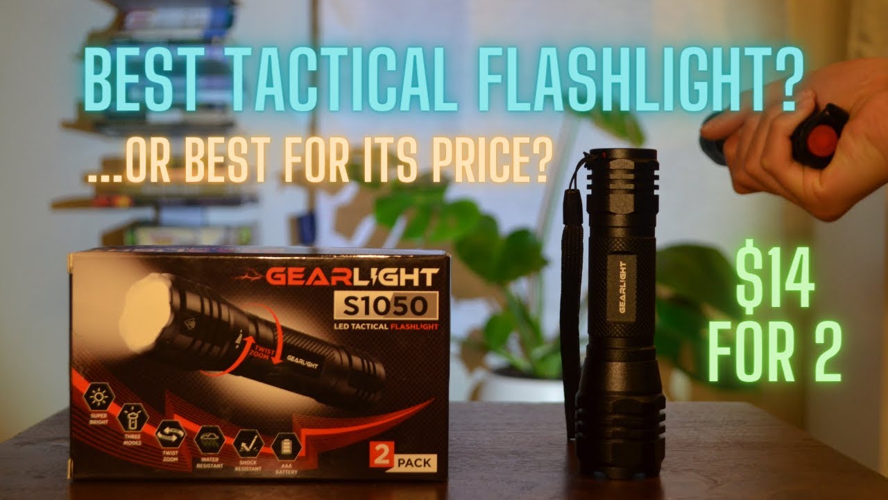2 PACK High Lumens Zoomable Tactical Flashligh GearLight LED Flashlights S1050 
