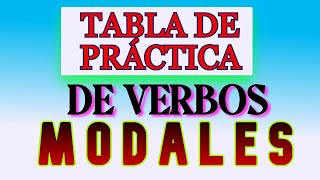 TABLA DE PRÁCTICA CON VERBOS MODALES