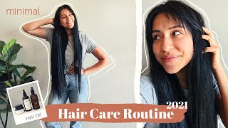 My EXTREMELY MINIMALIST Long Native American Hair Care Routine // The Best Hair Oil I Use // 2021