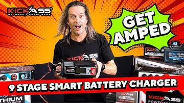 KickAss 12V 22Amp - 9 Stage Automatic Smart Battery Charger for Lead Acid, AGM & Lithium Batteries