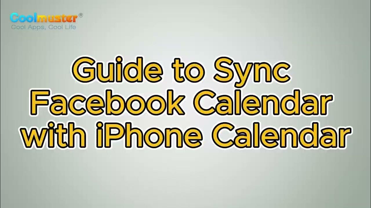 How to Sync Facebook Events with iPhone Calendar YouTube