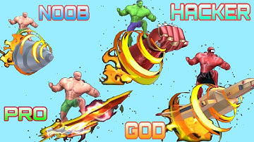 NOOB vs PRO vs HACKER  vs GOD in Muscle Rush!