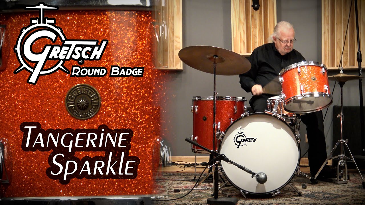 60s Gretsch Round Badge Drum Kit - Tangerine Sparkle - YouTube