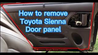 Toyota Sienna sliding door panel removed