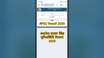 apsu resultaat 2025 / Avaganesh pratap singh universiteit Resultaat / Apsu resultaat kaise dekhe