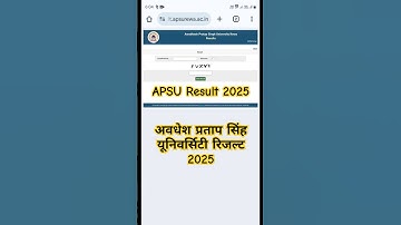 apsu resultaat 2025 / Avaganesh pratap singh universiteit Resultaat / Apsu resultaat kaise dekhe