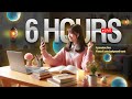 Focus time, 🐝|6 hours study with me ( Morning  session)🫂 | lofi + rain sound &amp; vibes 🎶👻🐝⏳ |