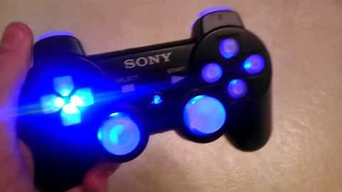 Ps3 controller modded black and blue leds.