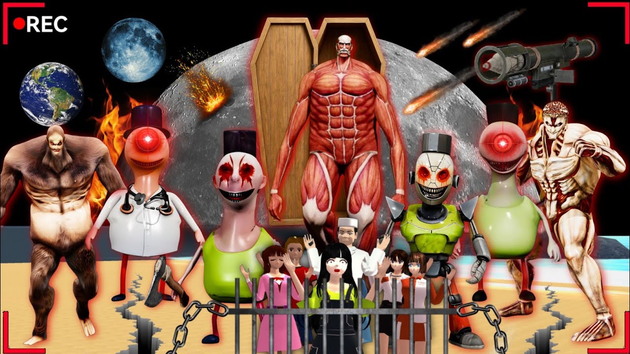 Yuta Mio Panik CCTV Rekam HAMOOD HABIBI Dan COLLOSAL TITAN Menculik Warga SAKURA SCHOOL SIMULATOR