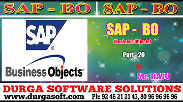 SAP || Business Object(BO) Part - 20 by Raju