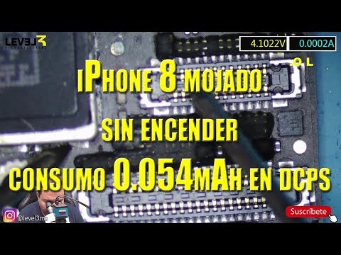 iPhone 8 mojado sin enceder consumo 0.054mAh en DCPS diagnostico y solucion