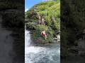 POV Waterfall Jump Insane Drop Shorts Swimming Jumping Waterfall Nature Travel