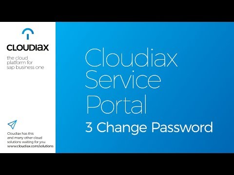 Cloudiax Service Portal - 3 Change Password