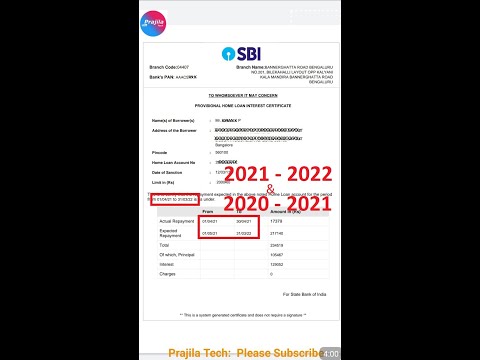 2021-22 State Bank Of India (SBI) Home Loan Certificate Download | SBI Home Loan Certificate 2021-22