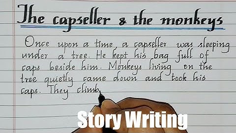 Story Writing-The Capseller and the Monkeys//English Writing//Neat and stylish handwriting