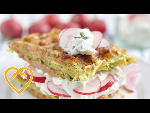 Waffelrezept - Zucchini Waffeln (Waffle recipe - Zucchini waffles) 4K. 