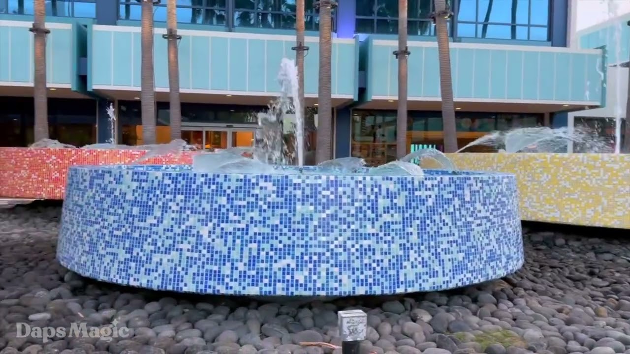 Disneyland Hotel Refurbished Fountains Return  4K