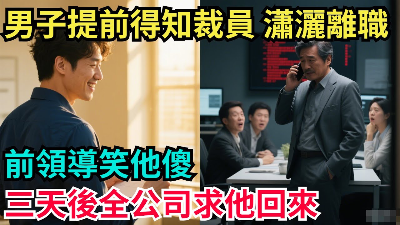 男子提前得知裁員，瀟灑離職，前領導笑他傻，三天後全公司打電話求他回來【奇聞秘事】#奇聞#案件#真相#揭秘#秘事#故事#案件解讀