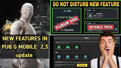 do not disturb steaith mode new future in pub g  mobile  / How to enable do not disturb pub g mobile