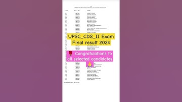 UPSC_CDS-II Final Result out #upsc #cds #resultout #news #exam #viralshort #ssc #upsc #ndaexam #nda