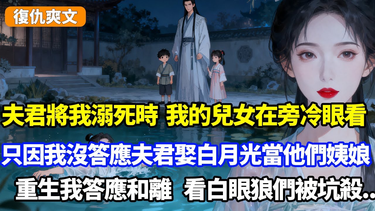 夫君將我溺死時，我的兒女在旁冷眼看，只因我沒答應夫君娶白月光當他們姨娘，重生我答應和離，看白眼狼們被活活坑殺#小说