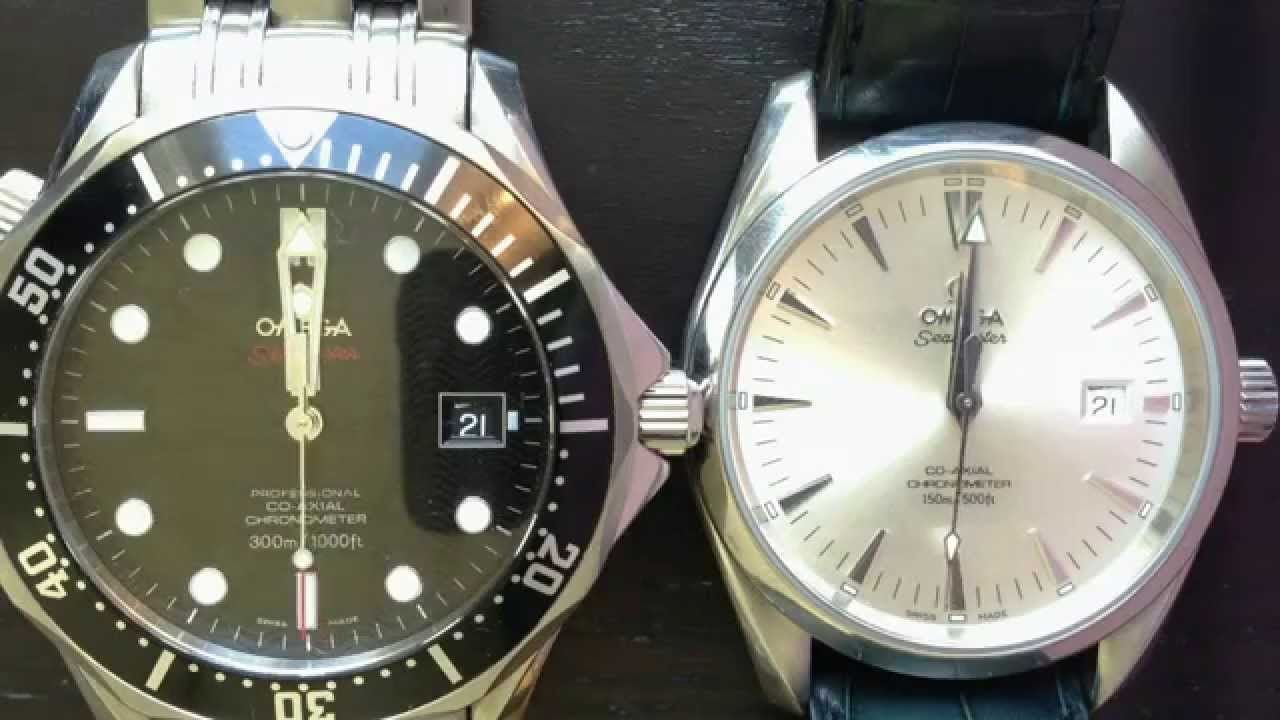 Testing Fast date function. Omega Seamaster, 300 M and Aqua Terra Caliber  2500 - YouTube