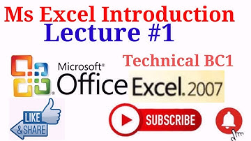 Ms Excel 2007 | Full Course | Introduction | Lecture | Lesson | class |Urdu Hindi/Tutorial #1