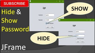 How to Hide and Show Password using checkBox in Jframe