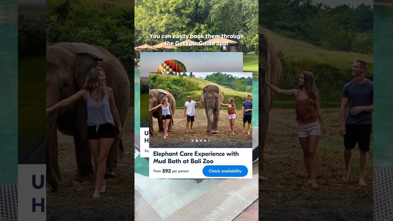 Ubud: Floating Breakfast and Hot Air Balloon Experience | Elephant Care Experience with Mud Bath