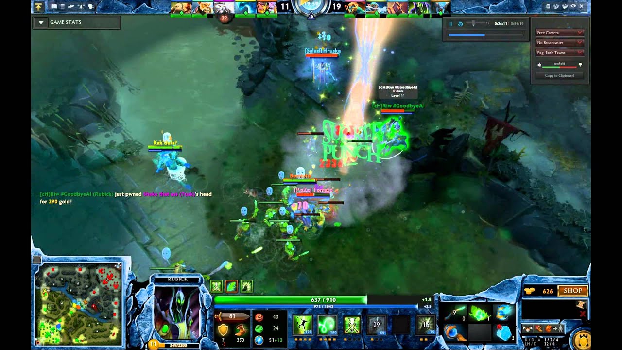 Dota 2 - Rubick walrus punch on Tusk (Sucker punch)