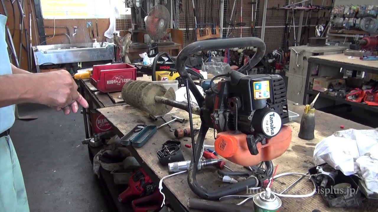 メンテナンス】タナカエンジンオーガ（穴掘機）TIA-340 エンジン止まる 