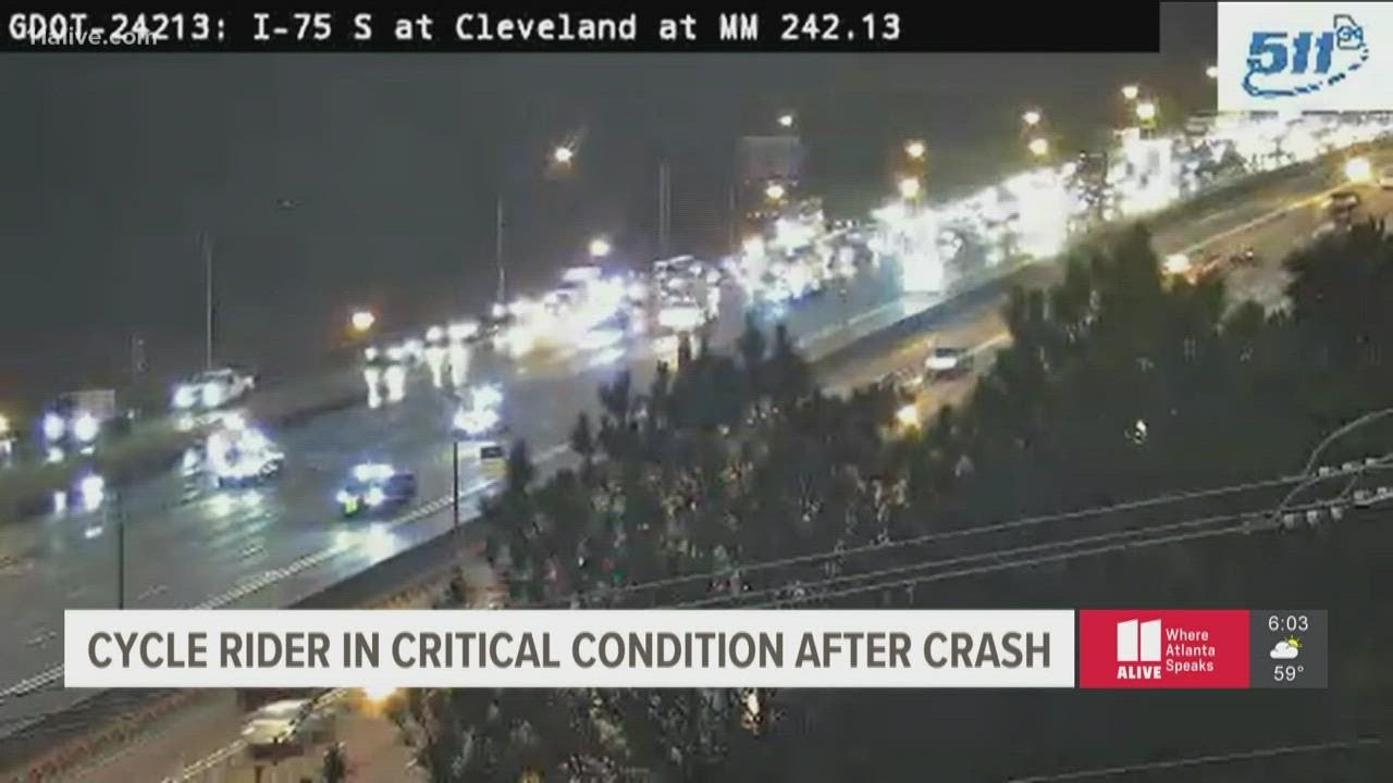 Motorcyclist in critical condition after being hit on I-75 in Atlanta ...