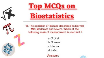[BIO-STATISTICS MCQS] Medical & Paramedical Health Exams - Answers with Comments!