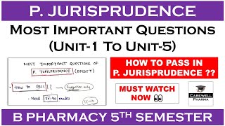 How to pass in Pharmaceutical Jurisprudence 5th Sem + Most Important Questions || Carewell Pharma