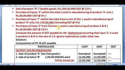 GST, VOL 4:17, problems on ITC, (ABC LTD )