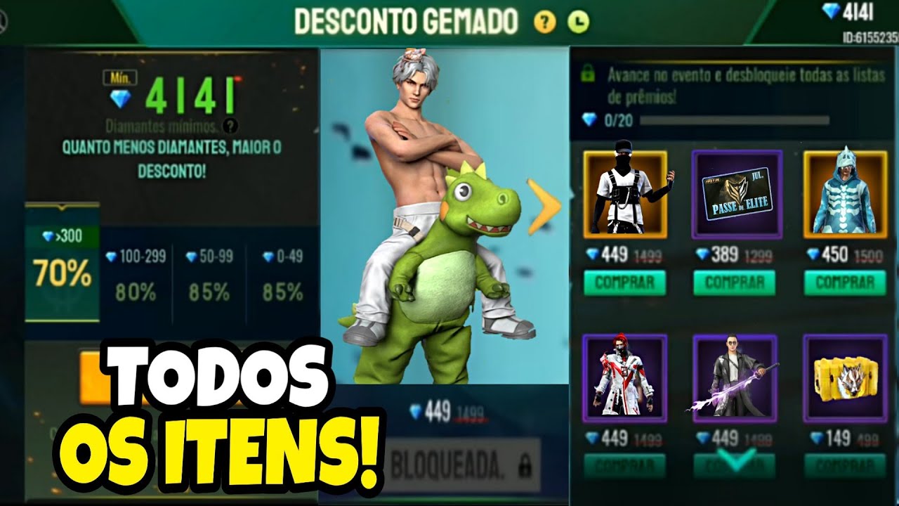 CORRE🔥CÓDIGOS COM DINO VERDE DE GRAÇA - SAIBA TUDO! FREE FIRE