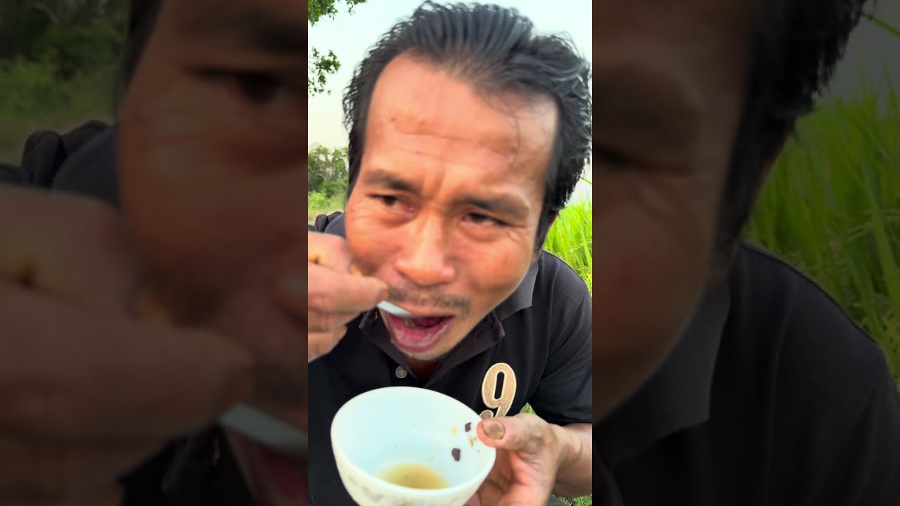 អន្ទង់អប់ទឹកដូង ក្បែរខ្ទមមេបឹង 🍃🌾🤤🪱 #comedy #funny #like #shorts #love 