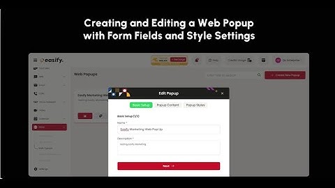 Creating and Managing Web Pop-Ups with Easify Marketing