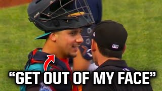 Catcher tells the umpire to get out of his face, a breakdown