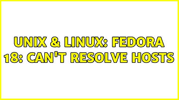 Unix & Linux: Fedora 18: can