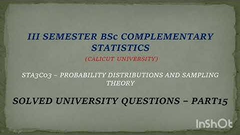 III sem BSc  complementary Statistics Previous year university question papers solved - part15