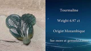 Green-Blue Tourmaline Flower Carving - GemSelect Video Review