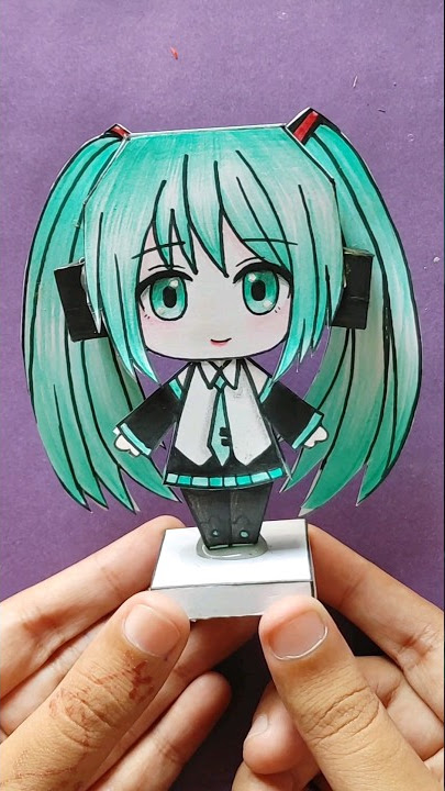 💙Hatsune Miku 💙paper craft #hatsunemiku #vocaloid #papercraft #cute #miku #paperdolls #shorts