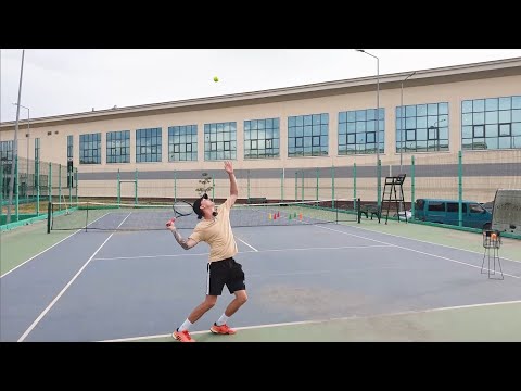 Видео: Вместо кручёной летит резаная? Постановка кручёной подачи (kick serve) в большом теннисе.